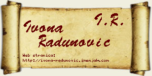 Ivona Radunović vizit kartica